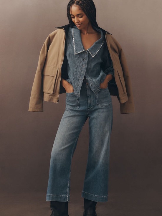 Anthropologie Denim - Maeve by Anthropologie The Colette Crop High-Rise Wide-Leg Jeans, size 26
